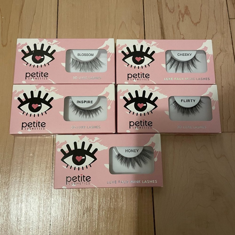 Petite Cosmetics Luxe Faux Mink Eyelash Bundle x5 | NWB